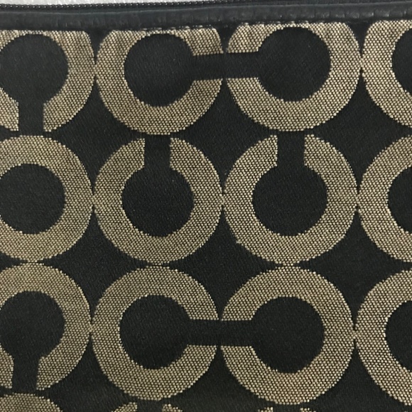 Coach Black Canvas Leather Wristlet - Picture 6 of 16